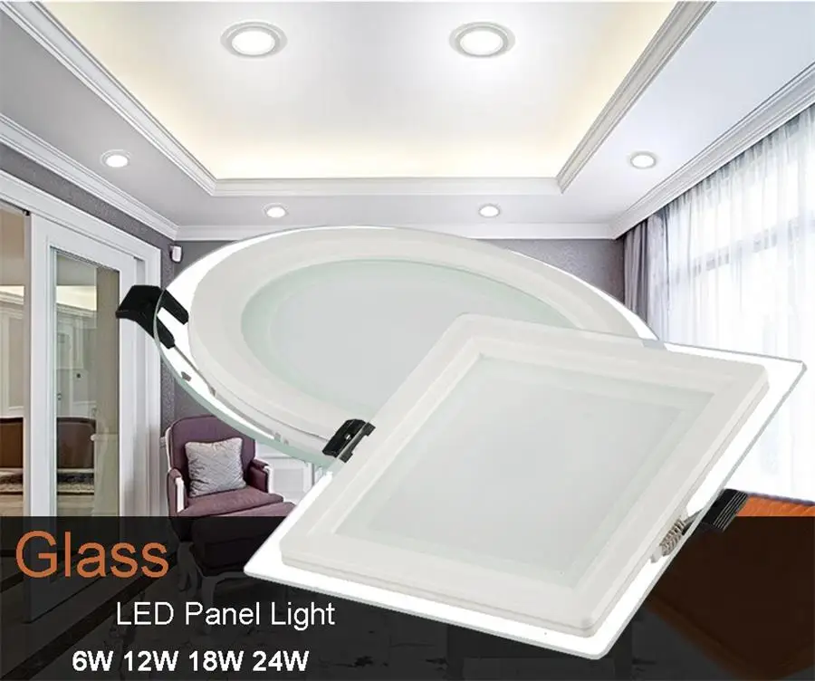 Square are LED Panel Light 6W 12W 18W Round Downlight AC85-265V LED Surface Ceiling Lamp For Kitchen Lighting