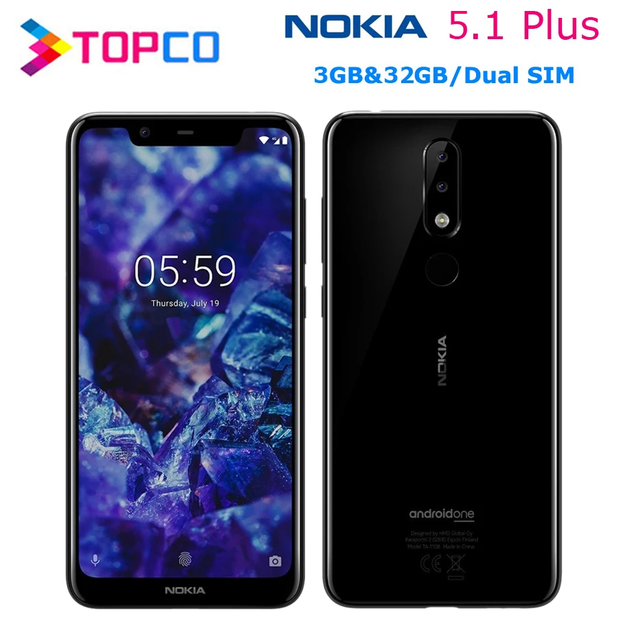 Nokia 5.1 Plus Android Mobile Phone Octa Core 4G LTE 5.86'' 3GB RAM 32GB ROM Dual SIM Dual Rear Cameras Fingerprint Nokia 5.1 Plus Android Mobile Phone Octa Core 4G LTE 5.86'' 3GB RAM 32GB ROM Dual SIM Dual Rear Cameras Fingerprint