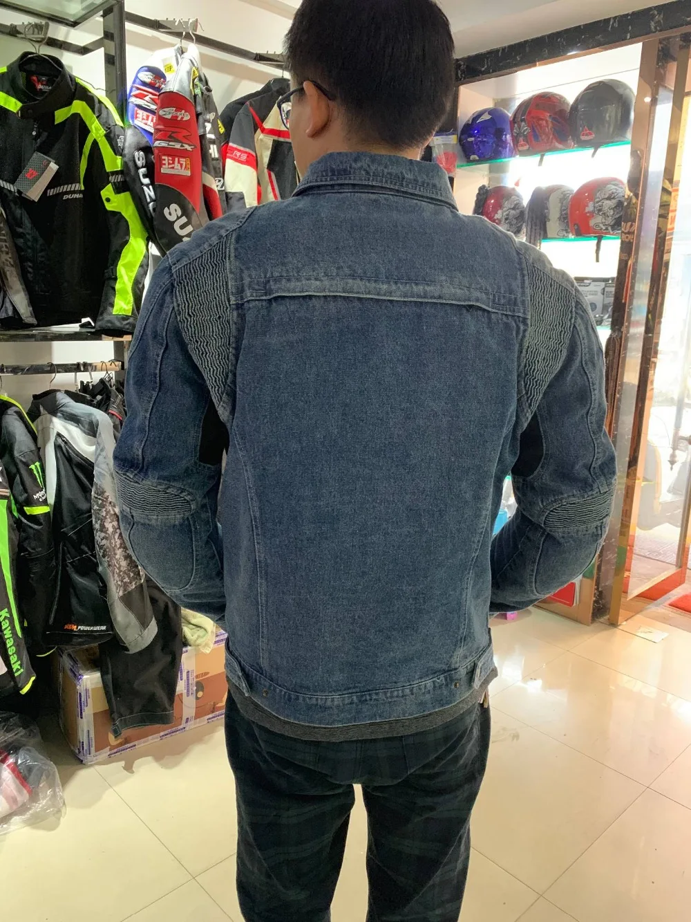 Denim Riding Protector Winter Jacket duhan b3