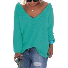 Women Casual Long Sleeve Knitted Pullover Loose Sweater Jumper Tops Knitwear Women Sweaters And Pullovers Plus Size WA098 T50