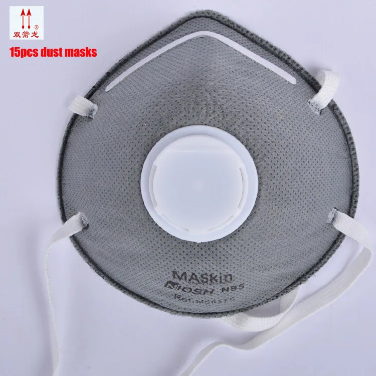 

15PCS activated carbon mask PM2.5 gray nonwovens respirator dust mask breather valve efficient filter particle mask Freeshipping