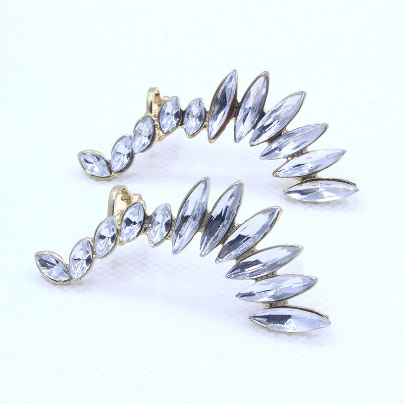 clip earrings piercing personalized rhinestone jewelry European and