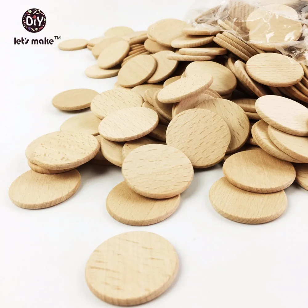 Давайте сделаем древесины диски монеты Незаконченный круги бусы(300 шт. 37 мм) органический экологически чистые SGS бук Заготовок Тегам ломтики