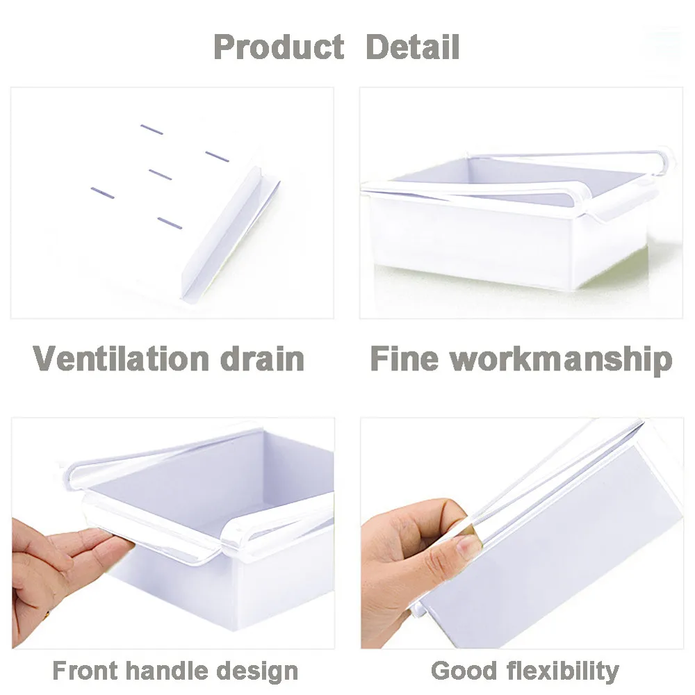 Кухня Холодильник Морозильник Слайд ящика Тип экономии пространства хранения Органайзер стеллаж полка держатель для хранения коробки ящики пластиковые коробки