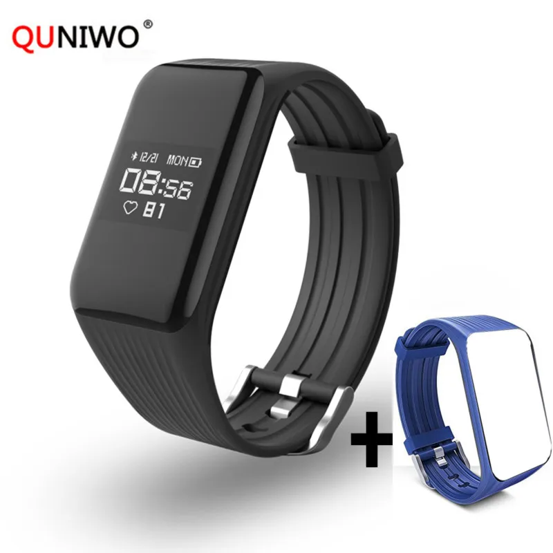 QUNIWO фитнес трекер K1plus умный Браслет монитор сердечного ритма в реальном времени