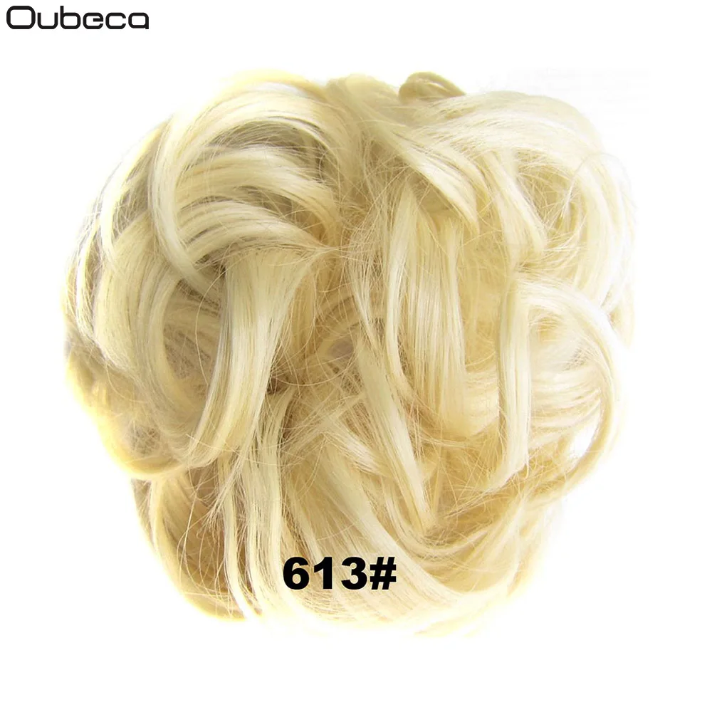 Oubeca синтетические гибкие волосы булочки кудрявые резинки шиньон эластичные грязные волнистые резинки для наращивания конского хвоста для женщин - Цвет: #613