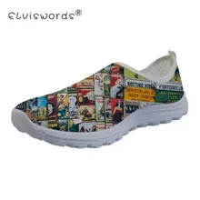 ELVISWORDS/Женская обувь на плоской подошве; Повседневная дышащая обувь без застежки в стиле ретро; Модные женские слипоны; sapato feminino