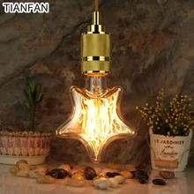 8 шт./лот звезда Винтаж Эдисон лампы E27 220 V 40 W Ретро античный, шарообразный лампа накаливания со стеклянным колпаком дизайнерский Декор свет беличья клетка