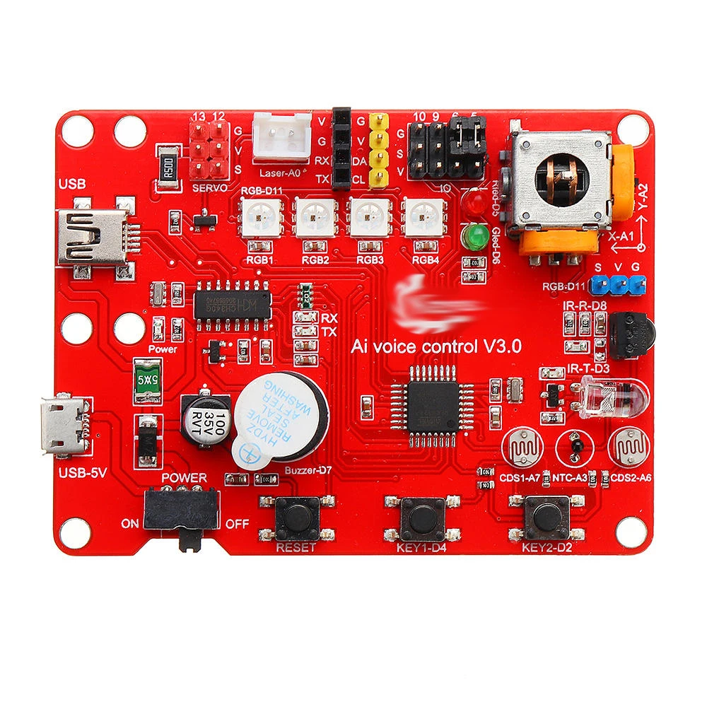 Плата голосового управления Ai V3.0 CH340 ATMEGA328P AU 5V 2A для Arduino|Запасные части| |