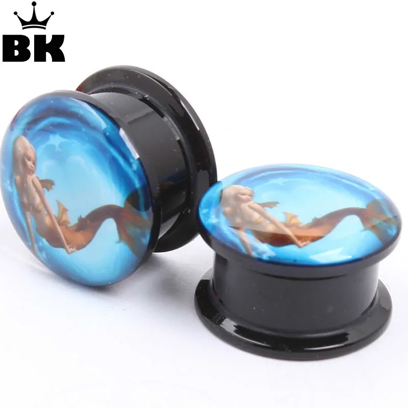 2pcs/pack Lovely Ear Gauges Plug And Tunnel Stretcher Expander 4mm 16mm