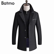 BATMO, Новое поступление, зимнее шерстяное толстое пальто высокого качества для мужчин, мужские серые шерстяные куртки, большие размеры, M-6XL, 8863