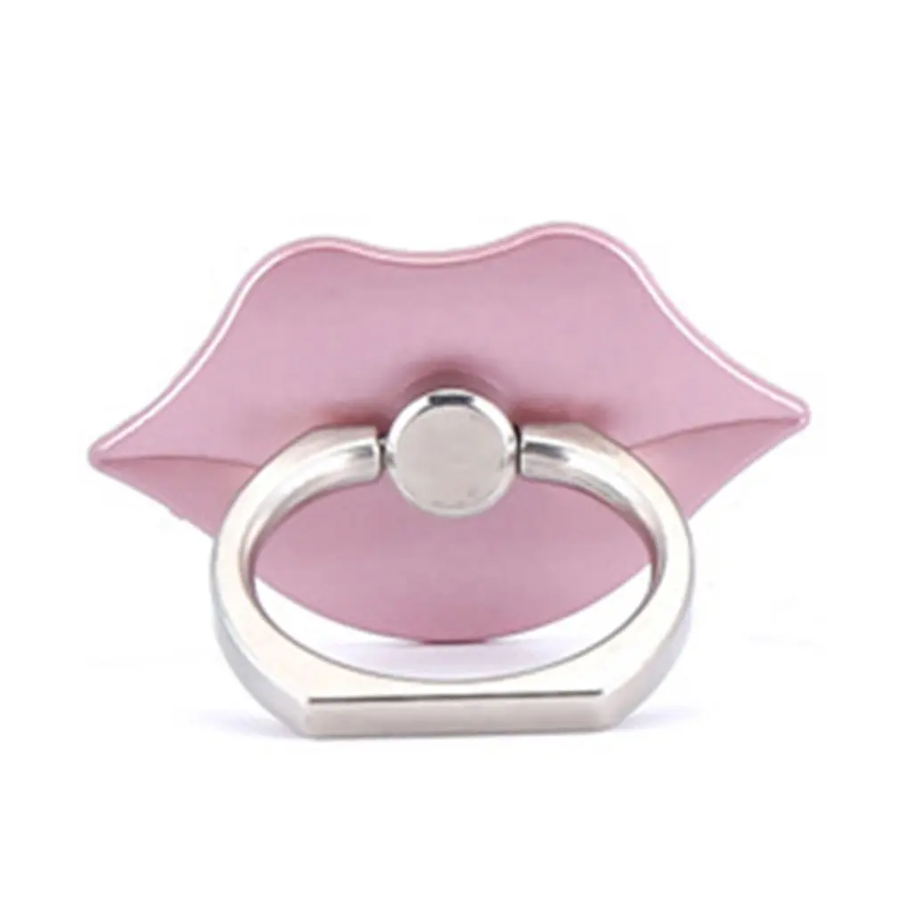 

Finger Ring Stand Cell Phone Holder Finger Loop Grip Mount Universal Smartphone Kickstand Lip Shape Adhesive Phone Ring