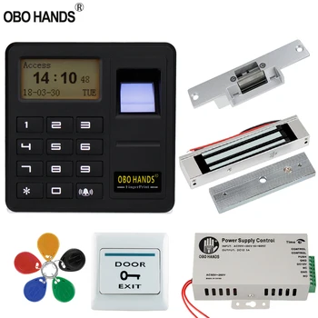 

OBO HANDS Biometric Fingerprint Access Control Kit RFID Reader Door Lock System + Electric Magnetic/Bolt/Strike Lock Gate Opener