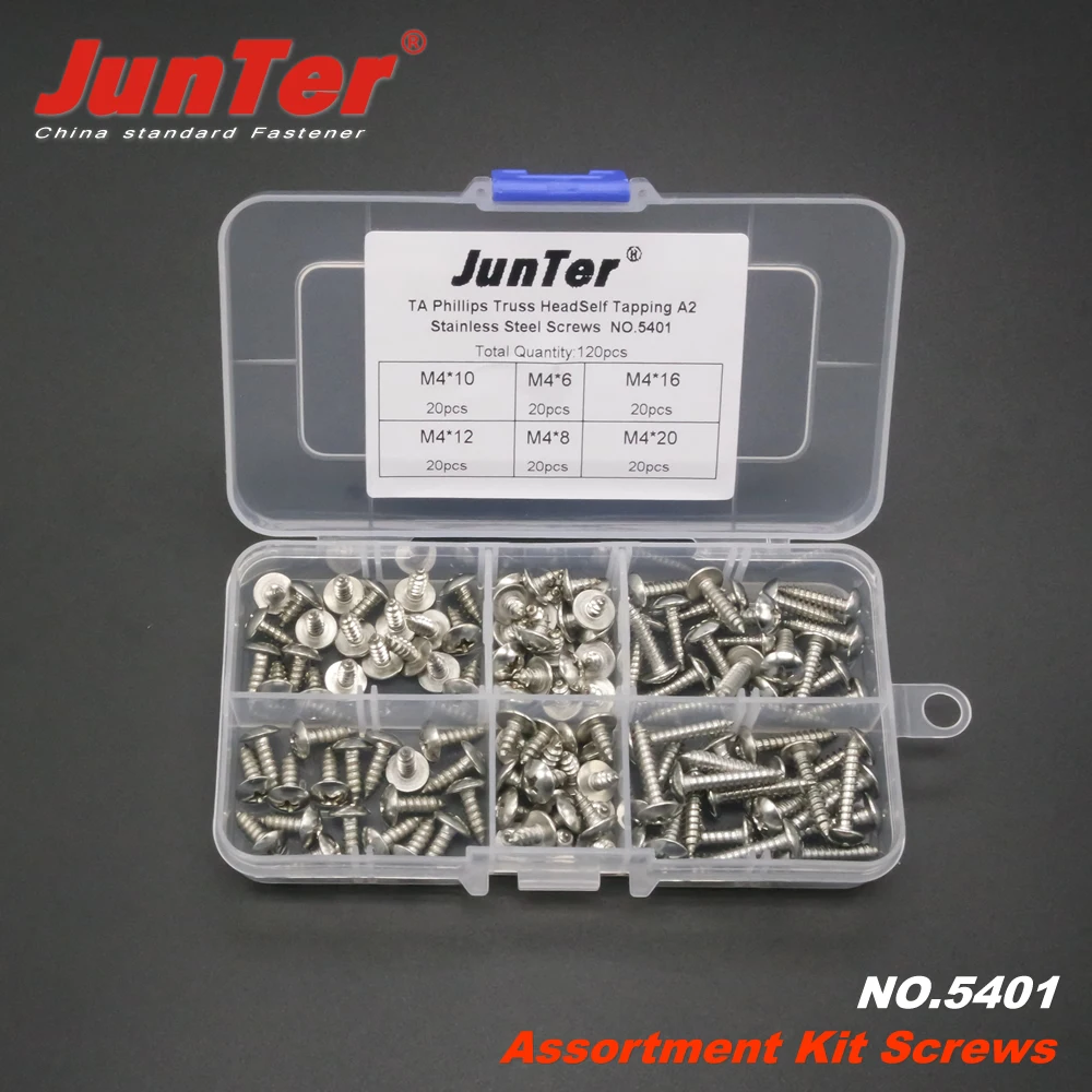 

120pcs ST4 (4mm)Phillips Truss HeadSelf Tapping A2 Stainless Steel Screws Assortment Kit NO.5401