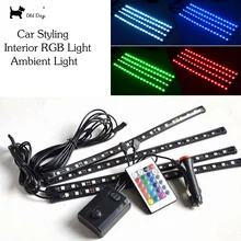 1 компл. Тюнинг автомобилей DJ подкладке RGB окружающего освещения атмосфера стопы лампы музыкальные голосовые декоративные светодиодный свет дистанционного Музыка Управление