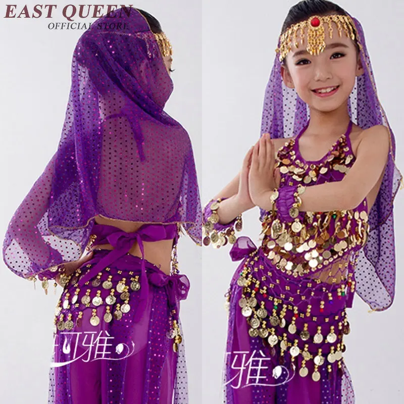 Oriental Танцы костюмы для детей Детская одежда для девочек индийский костюм живота Танцы сари индийская одежда aa2470 Y