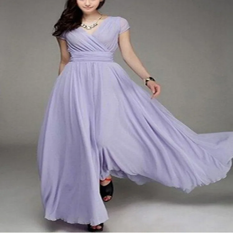 WEPBEL женское элегантное вечернее платье с высокой талией, вечернее платье, женские шифоновые макси длинные платья размера плюс S-5XL - Цвет: LP
