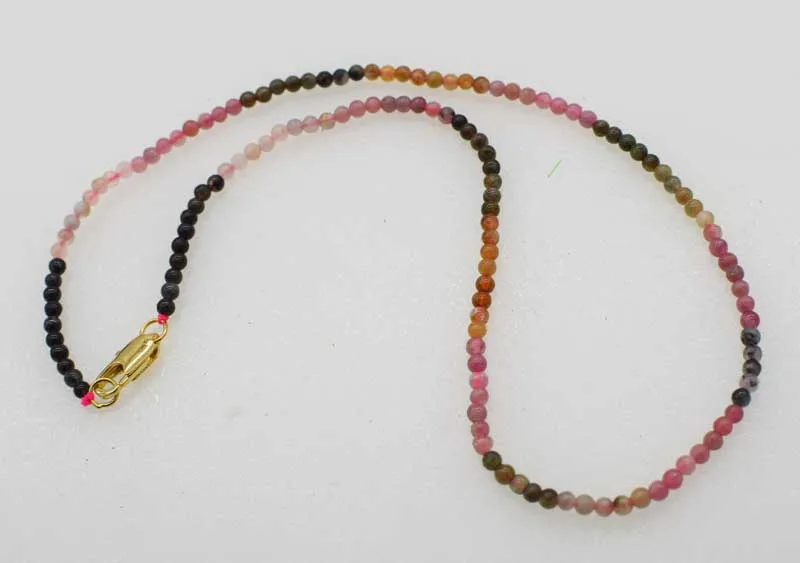 Multi Tourmaline mala necklace Fine Quality Round 40cm Beads 1 strand DIY Jewelry making Multi Tourmaline 3.5MM-4.75MM Wholesale lot