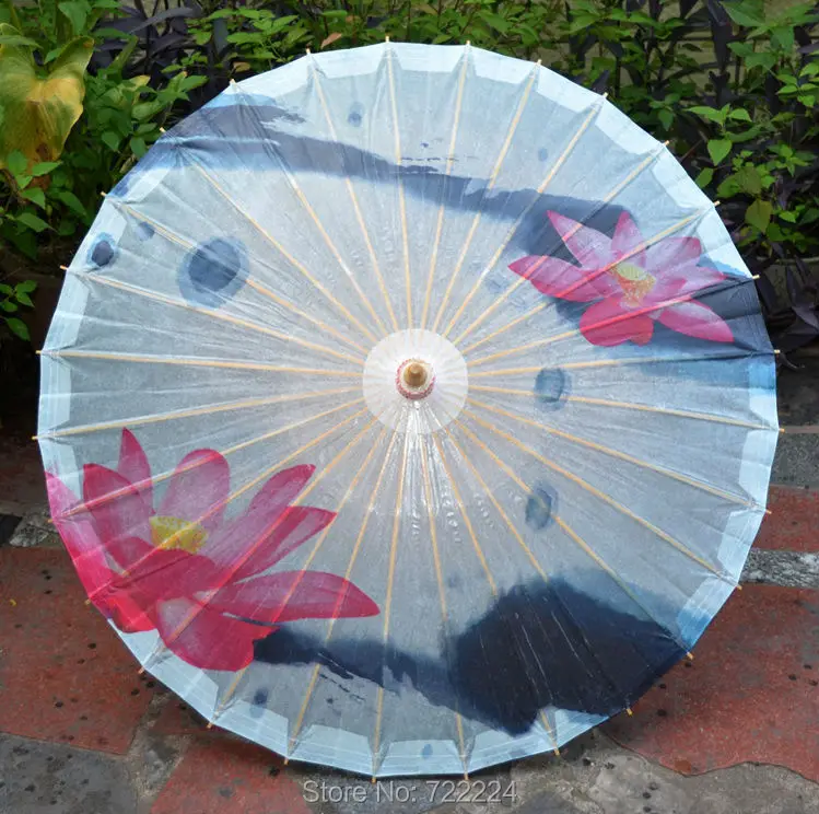 

Dia 84cm Chinese Craft Classical Red Lotus Painting Oiled Paper Umbrella Handmade Parasol Decoration Gift Dance Props Umbrella