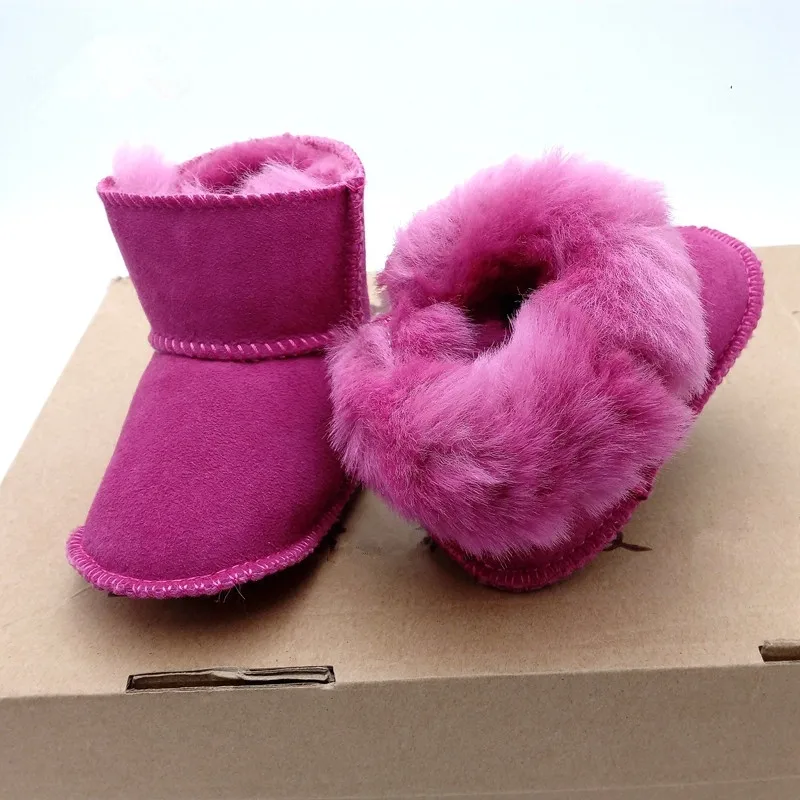 Cena Zimowe buty śniegowe dla dziecka skórzane owcze futro maluch Botas dziecięce buty chłopięce Bootie dziecięce rakiety śnieżne ręcznie robione