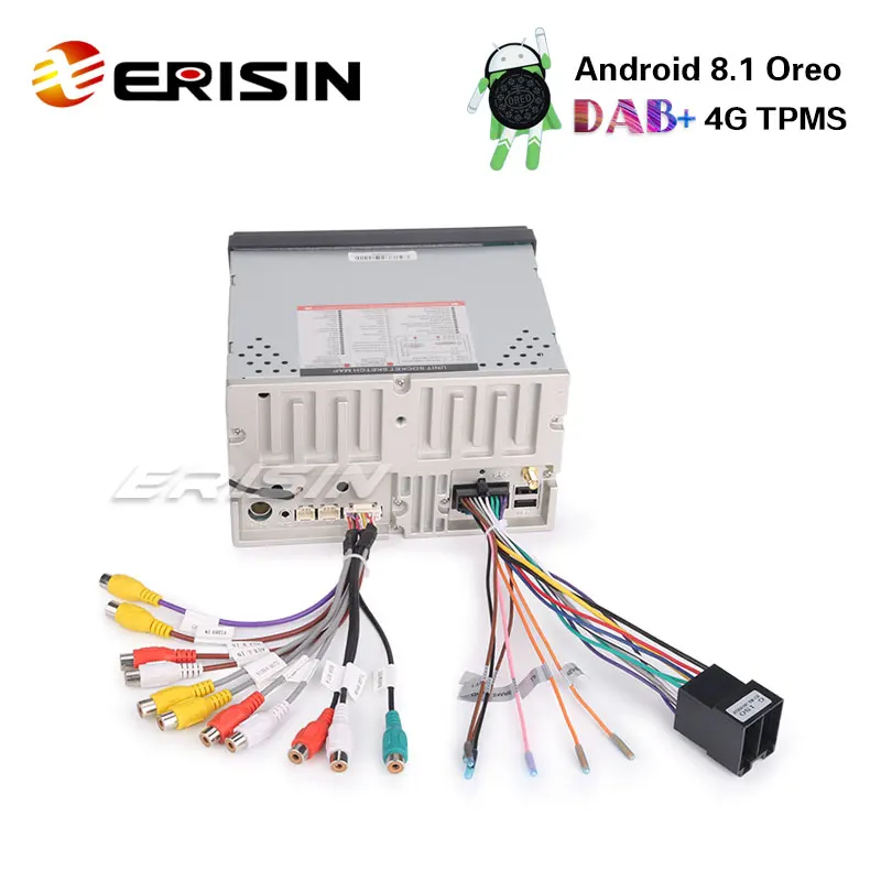 Erisin ES3641U " двойной Din DAB+ 4G Android 8,1 автомобильный стерео WiFi DVR DTV OBD SatNav Bluetooth радио