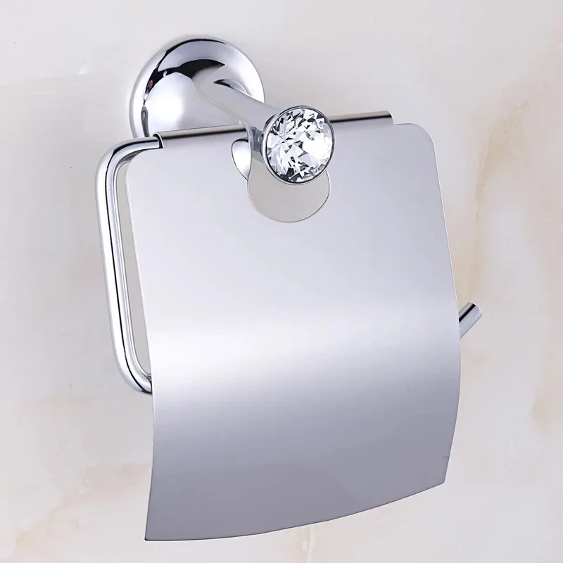 Aliexpress.com : Buy Bathroom chrome paper holder with crystal wall