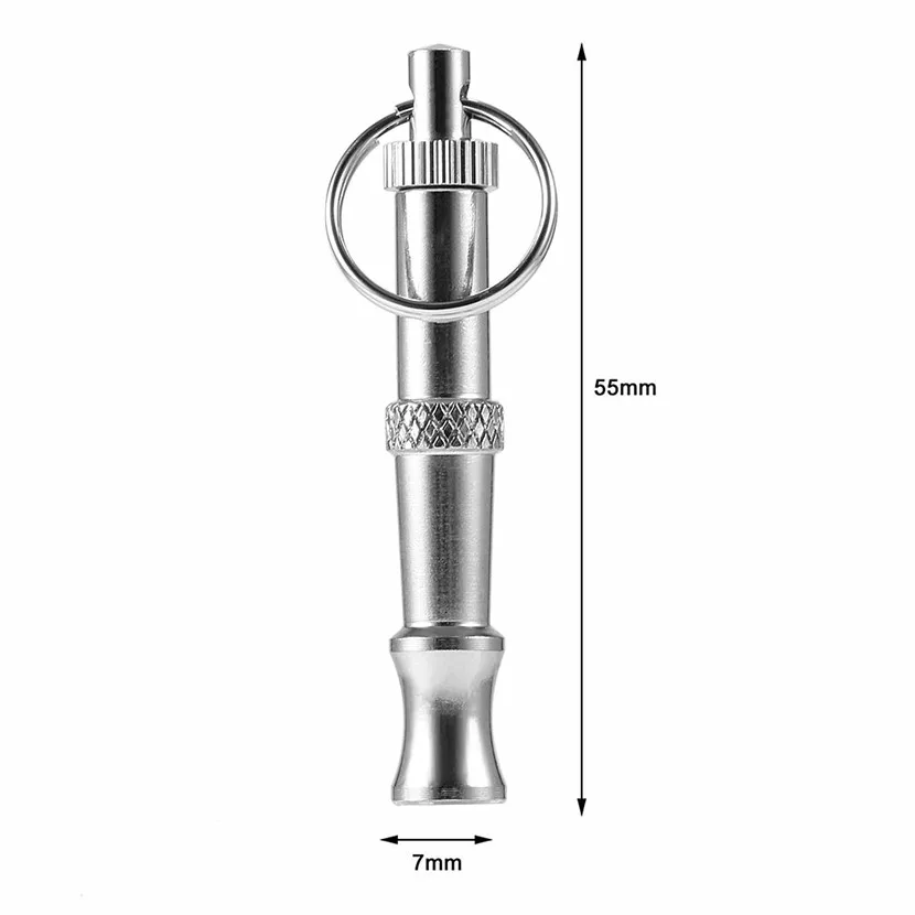Регулируемый свисток для обучения домашних собак, звук с брелком для собак, домашних животных, собак, тренировочный свисток из нержавеющей стали, брелок для ключей