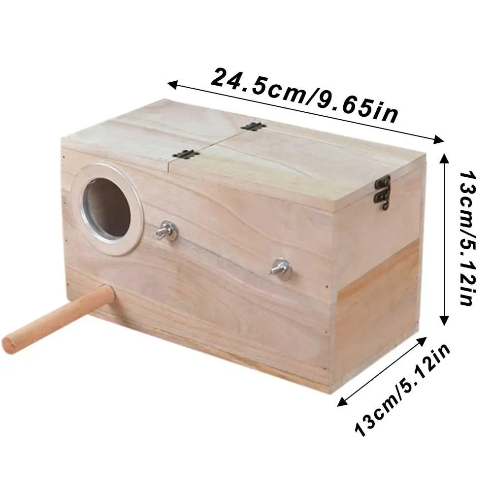 Высококачественное деревянное Птичье гнездо для попугая, коробка для разведения птичьего дома, гнездо для вылупления, открывающаяся слева, товары для птиц, аксессуары для клетки 20E - Цвет: As pictures show