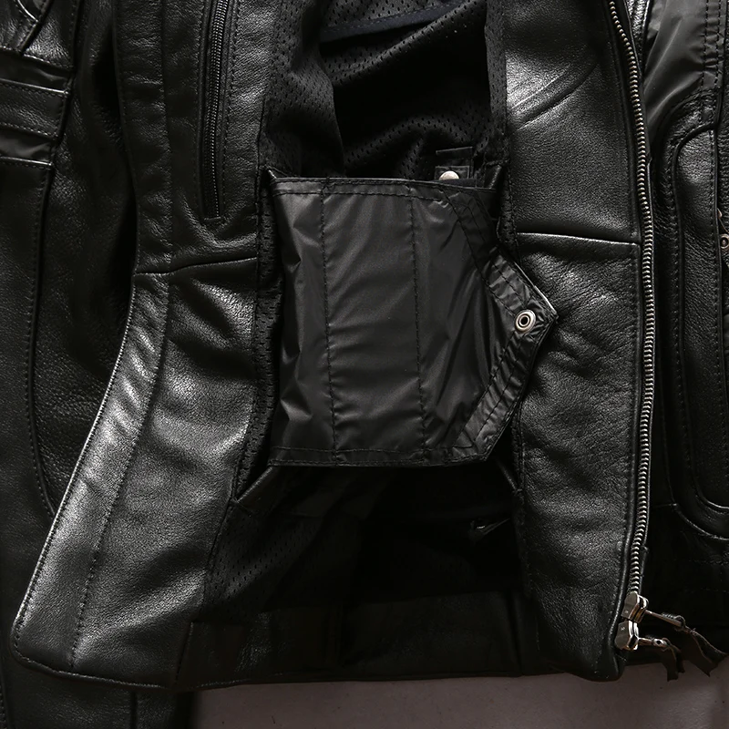 Профессиональная мотоциклетная кожаная куртка, Мужская Светоотражающая воловья кожа, Мужская мотоциклетная куртка с защитным устройством, кожаная мужская куртка