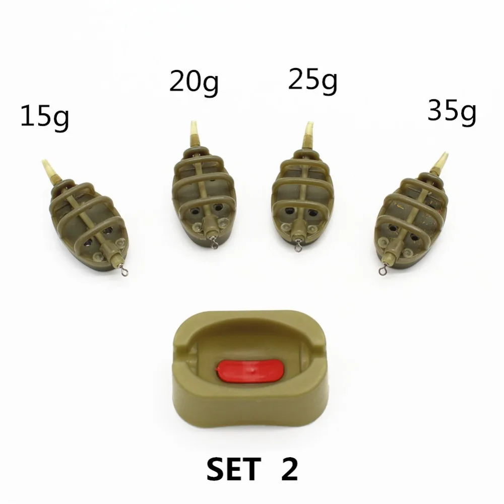 

Agape 4Pcs/Lot Method Feeder Carp Fishing Feeder Tool For Fishing Inline with Mould Carp Lead Sinker Free Lead Feeding