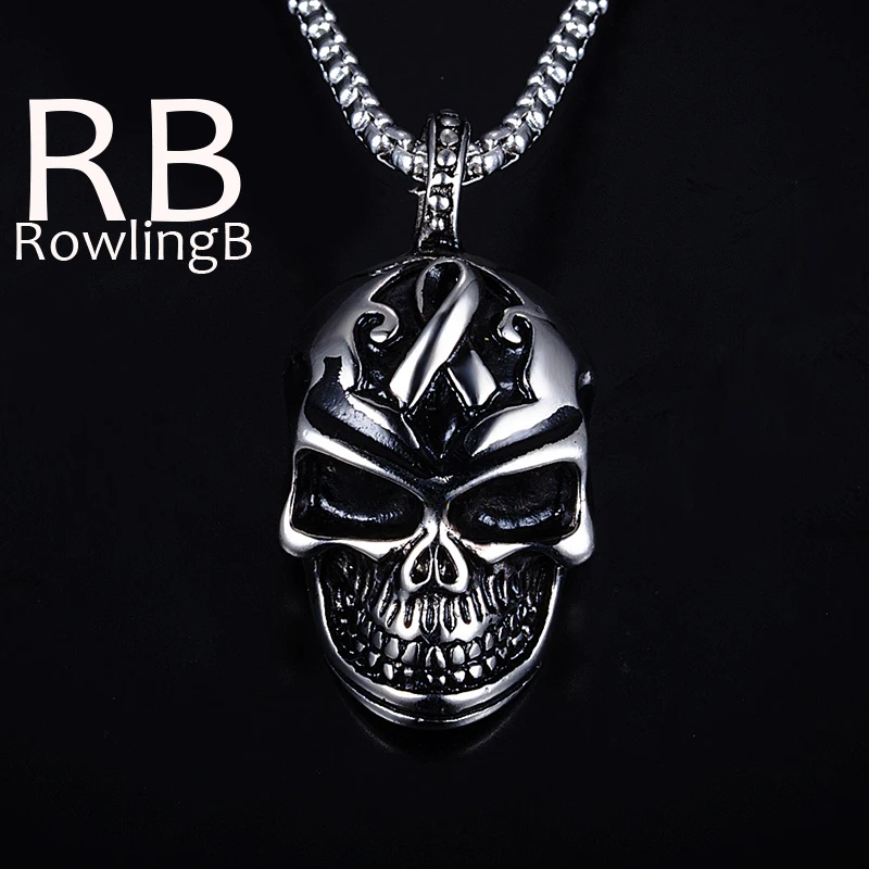 Stainless Steel Pendant Punk Rock Skeleton Necklace Fashion Jewelry