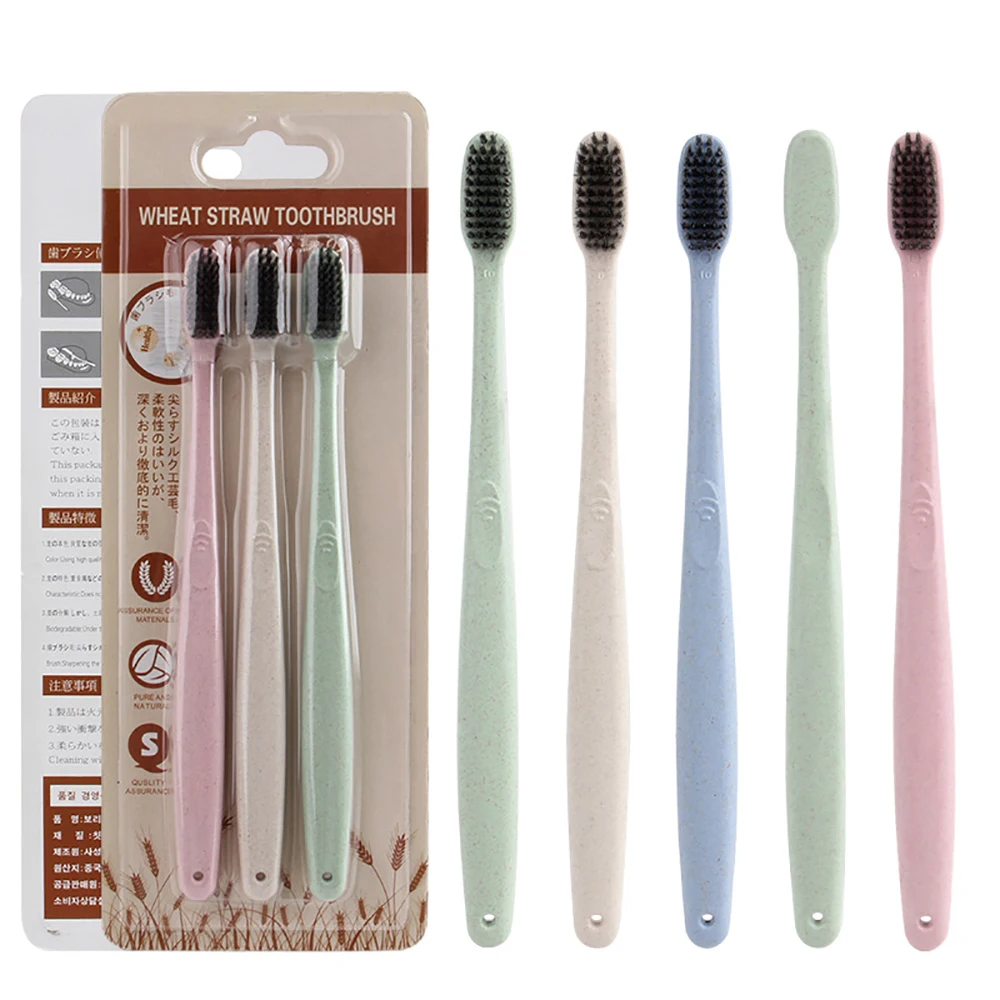 

3Pc/Pack Black Toothbrush Bamboo Charcoal Nano Soft Bristle Tooth Brush Personal Health Care Eco Friendly Travel Teeth Brush