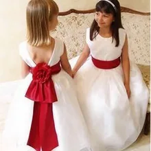 Мужские костюмы Casamento новые белые вечерние платья с цветочным рисунком для девочек платье принцессы с красным поясом