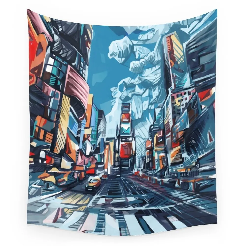 Mandala Tapestry York City times Square Urban Art Printed Wall Hanging Tapestry Room Decoration