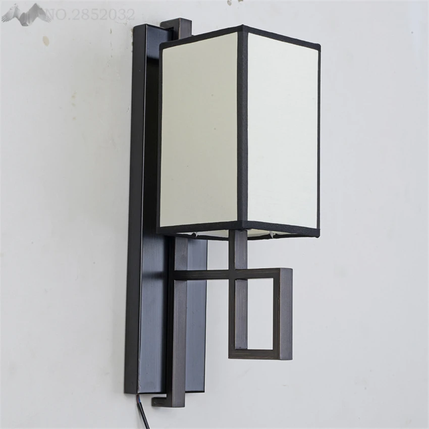 

Retro Chinese style wall lamp ,antique Wood carving Parchme stair aisle corridor cafe lamp wall light for bedroom living room