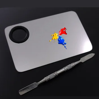 

Paint Makeup Oil Drawing Tools Spatula Mixing Watercolor Stainless Steel Nail Art Palette Rod School Painting Art Supplies