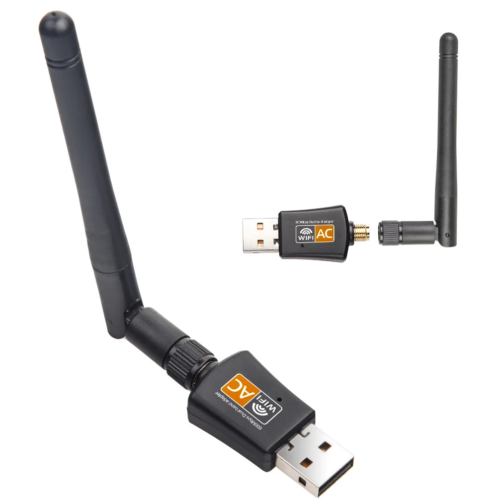 802.11AC 600 Мбит/с 5 ГГц USB Wifi адаптер Wi-Fi антенна 2DBi Поддержка Windows Mac USB Сетевая карта wifi ключ для настольного ноутбука ПК