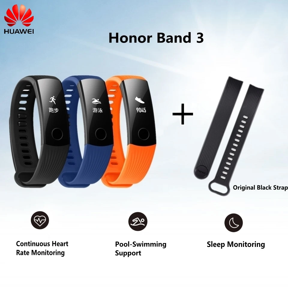 Оригинальный Смарт браслет huawei Honor Band 3 спортивный ремешок с контролем сердечного