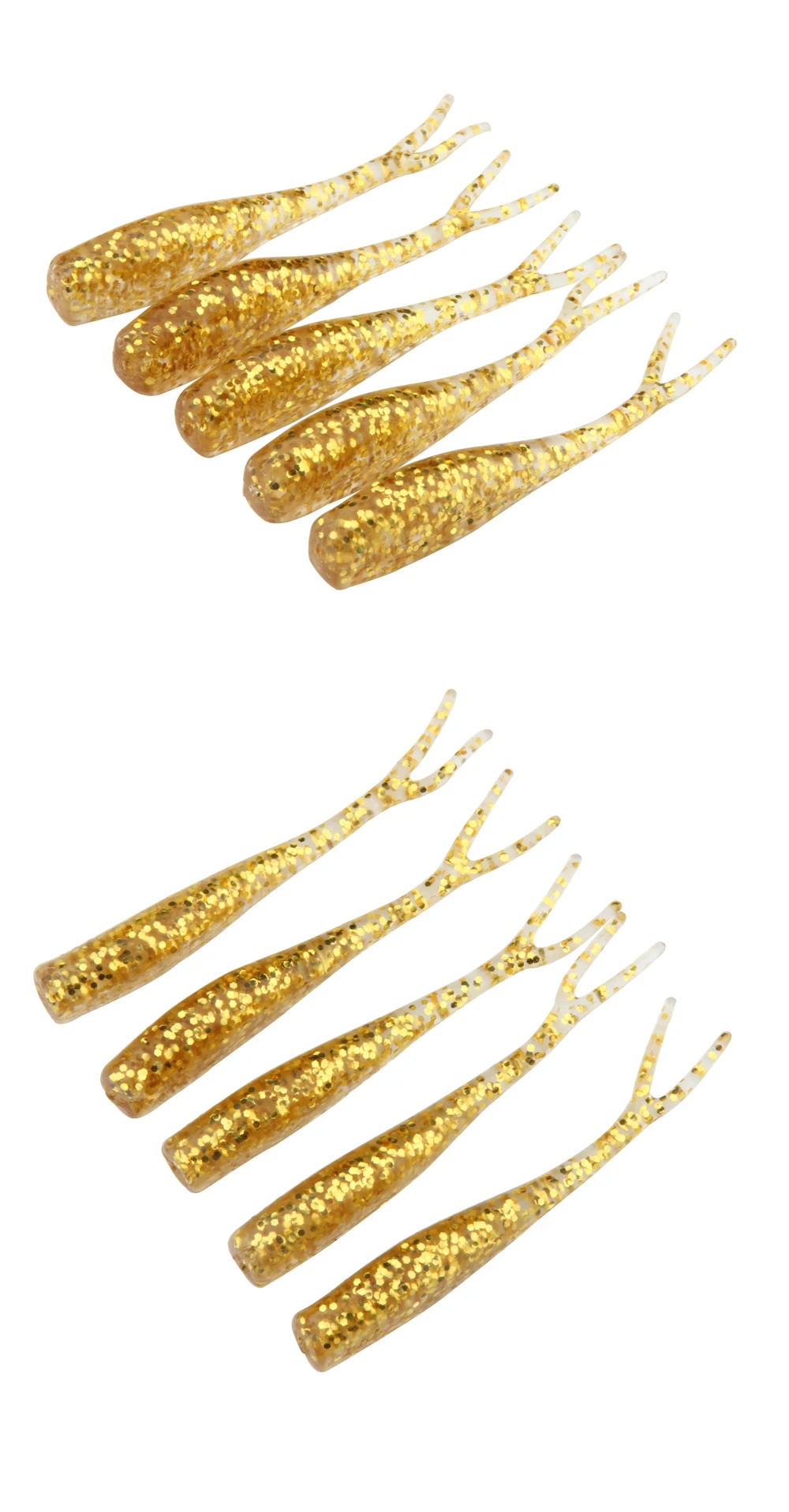Hot Fishing Takcle 12PCS Lures Soft Bait Grub Worms Fishing Lure Artificial Lures With Split Tail Design Mimics Injured Baitfish  (12)