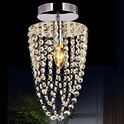 

1 Light Chrome Modern Crystal Chandelier E14 Lighting D16*H35cm AC110V-256V Bedroom Lights Living Room Dinning Room WCL019