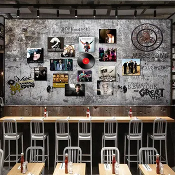 

Custom photo wallpaper Retro 3D wallpaper coffee house KTV bar hotel restaurant music hall HOT POT wallpaper mural