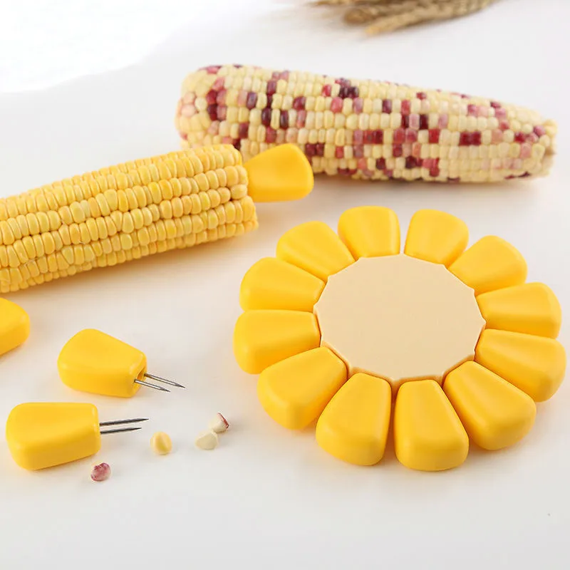 12Pcs Big Corn Holder Sets Corn Barbecue Fork Sticks Kitchen Gadgets
