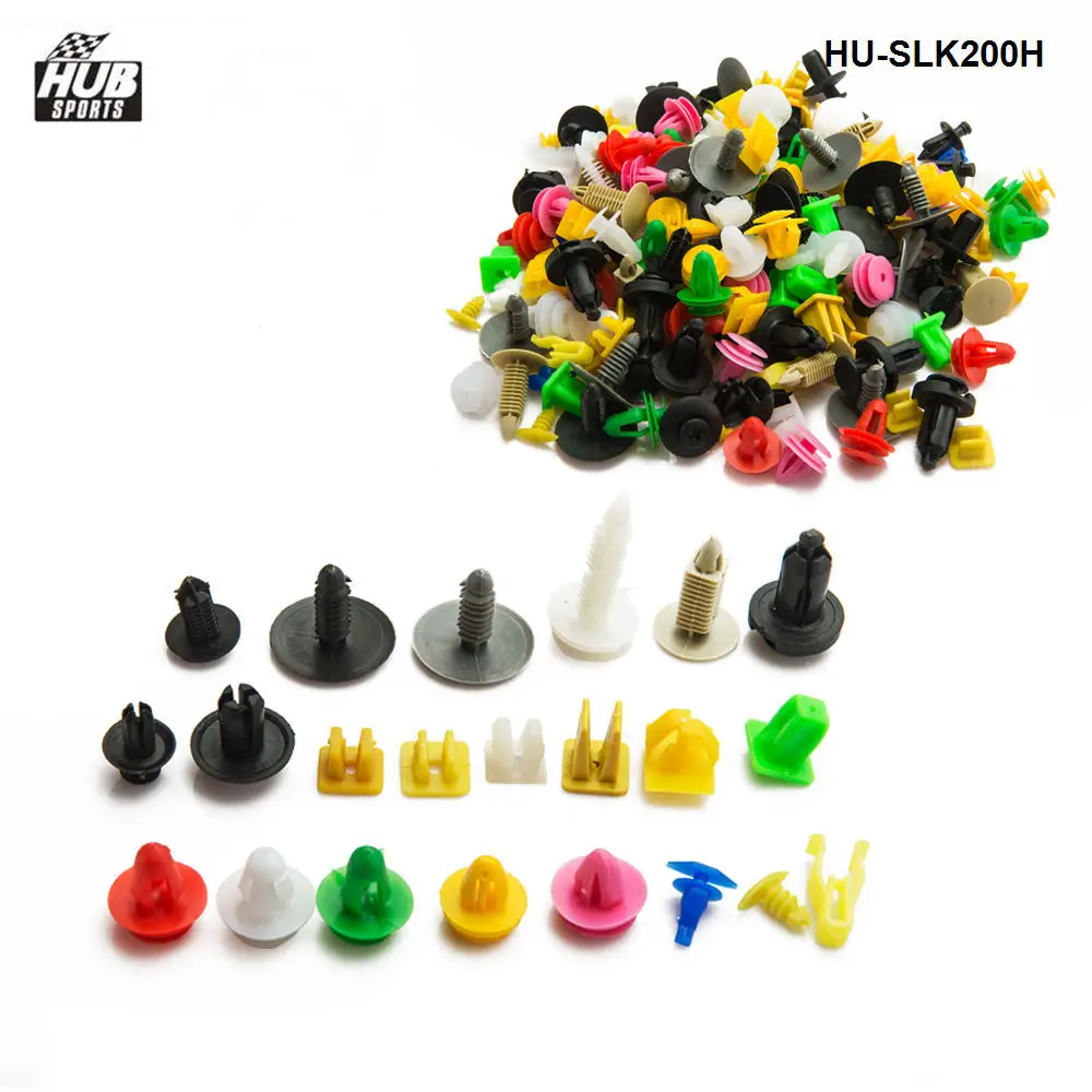 200pcs/lot Car Cable Mount Clamp Clips Plastic Auto Fastener Mixed Wire