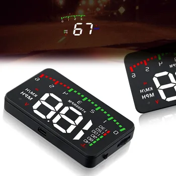 

A900 3.5" Car HUD Head Up Display OBD II Speedometer KM/h Speed Warning Alarm