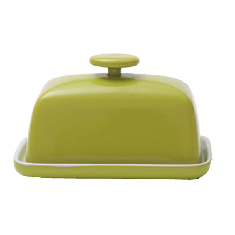 

Quail 6 Inch Butter Box,Ceramic Butter Plate,Oiler,Solid Clor,with Lid,Cheese Storage Tray Butter Dish