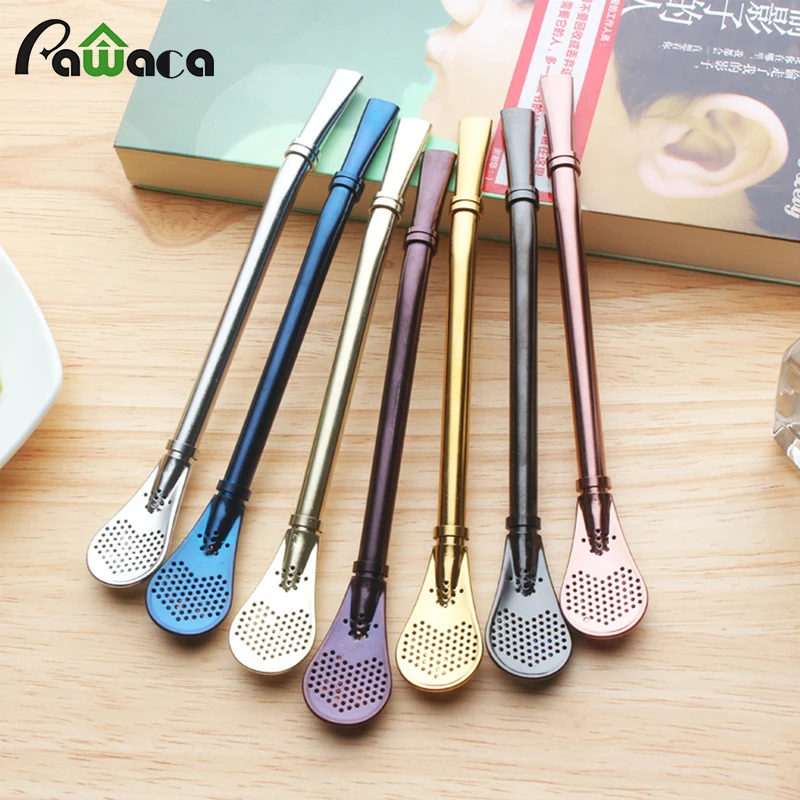 

Stainless Steel Drinking Straw Filter Spoon Reusable Metal Drink Straw Strainer for Drinking Tea Yerba Mate Straw Bar Accessory