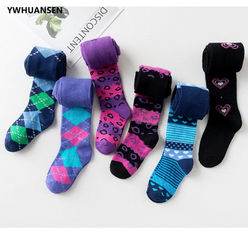 Новинка 2018 детские колготки YWHUANSEN Колготки с ромбовидным узором для девочек и