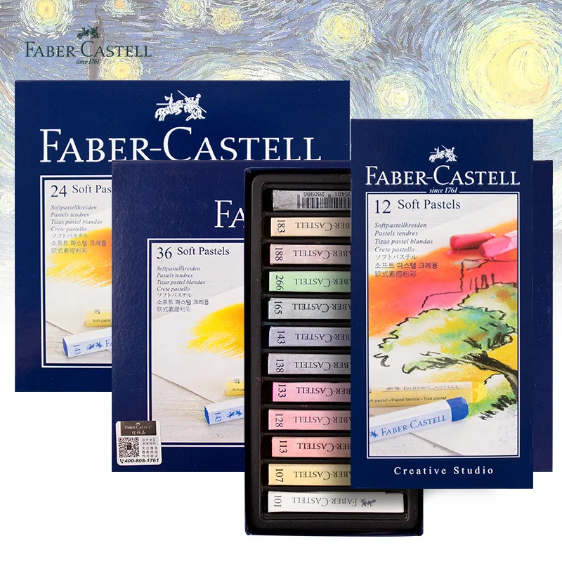 Faber-Castell пастельный палка 12/24/36/48/72 Цвета окрашенная Мел восковой Цвета синий коробка масло Пастель мягких пастельных Blando для творчества