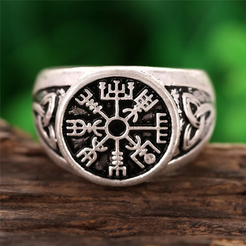 1 шт. кольцо Vegvisir вывеска Норвежское викингов мужские руны необычный Плетеный