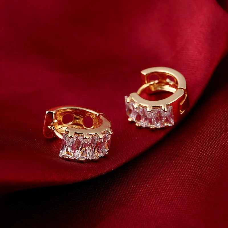 Модный дизайн, маленькие золотые серьги-кольца Huggie для женщин, Покрытые Кристаллами циркония, серьги, ювелирные изделия для женщин, мода